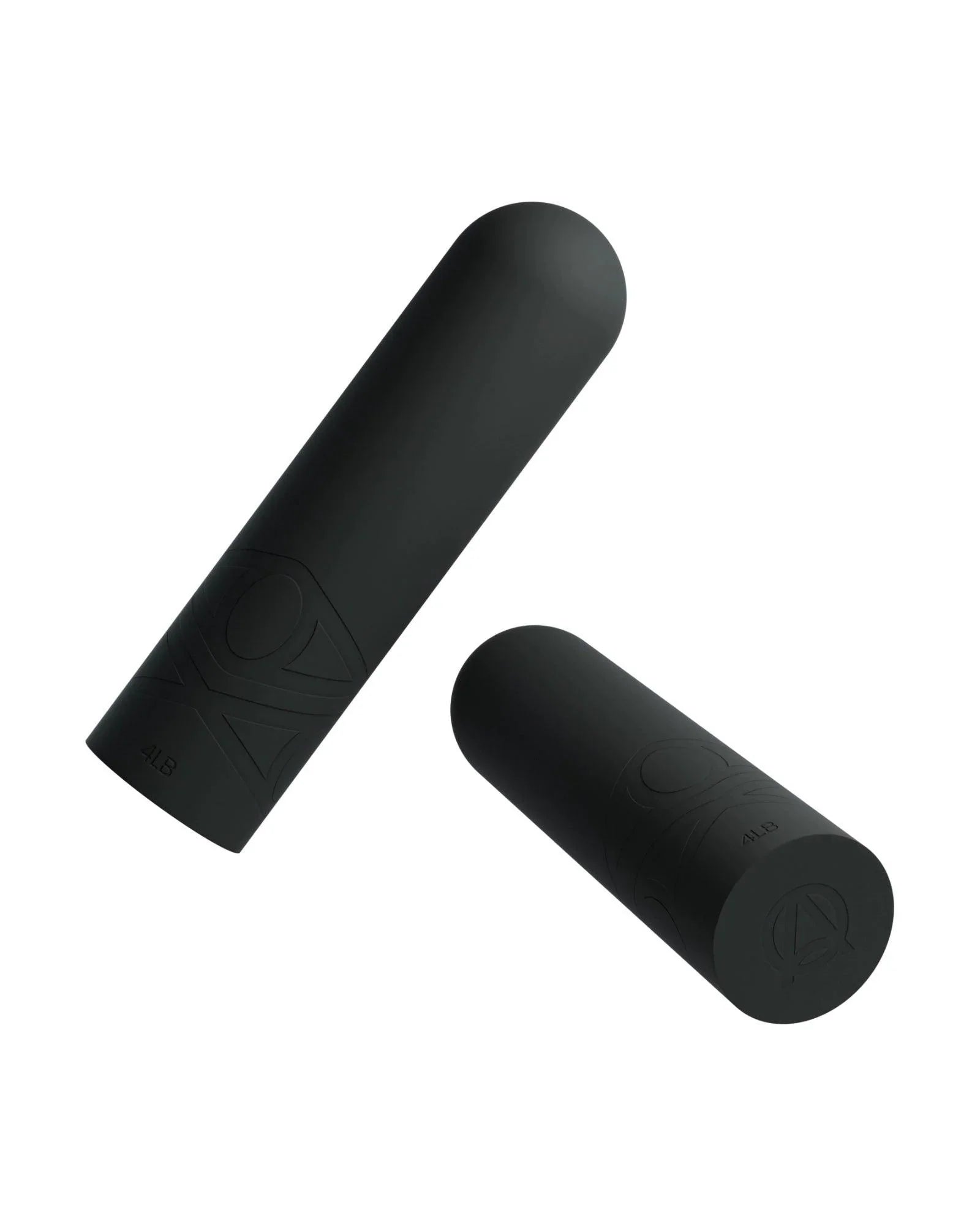 Soft silicone 4LB black dumbbells floating with ergonomic design for secure grip