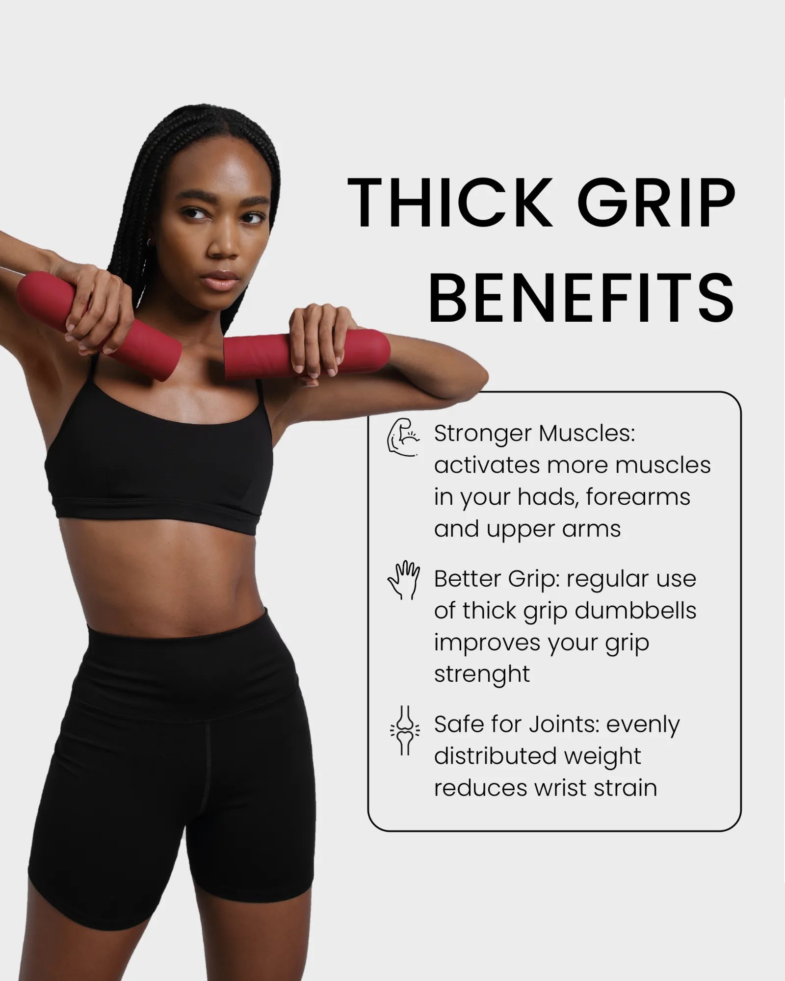 silicone dumbbells with comfortable thick grip for stronger muscles