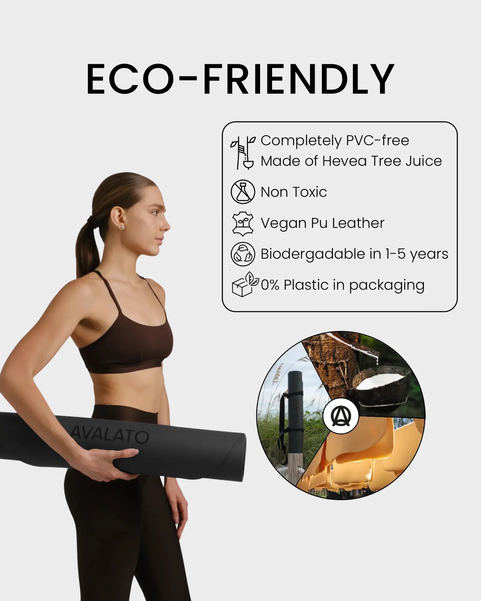 eco-friendly yoga mat made of natural rubber non toxic and pvc-free