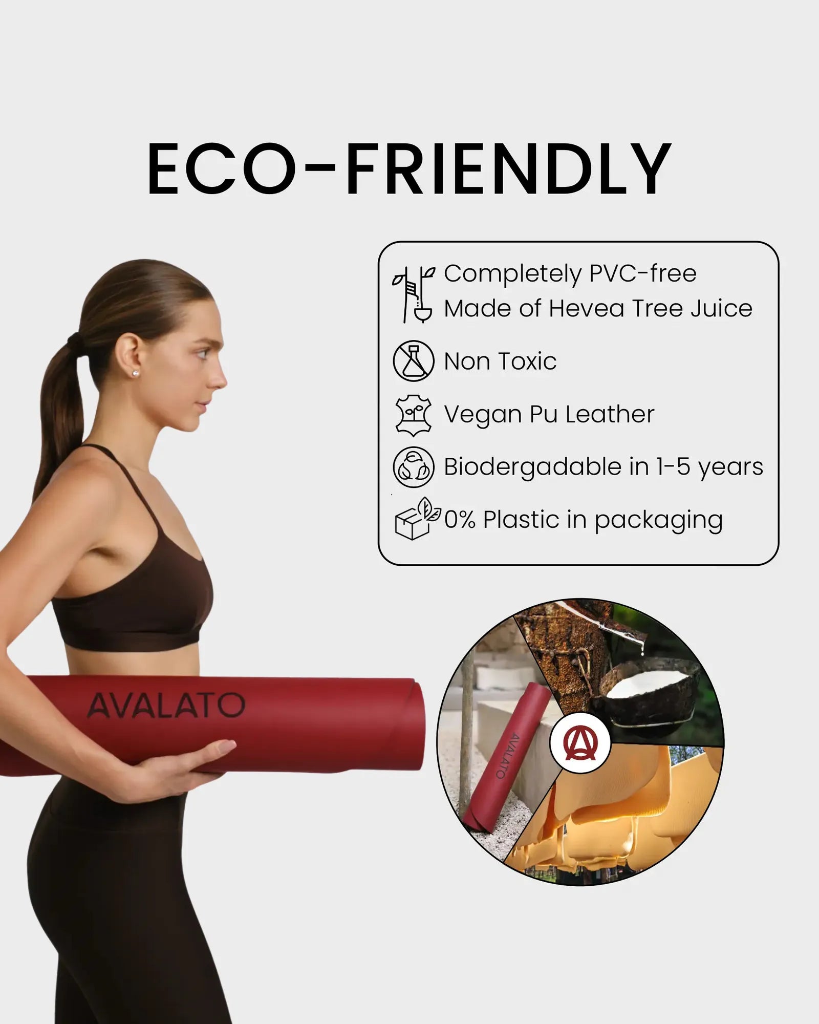 eco-friendly yoga mat made of natural rubber non toxic and pvc-free