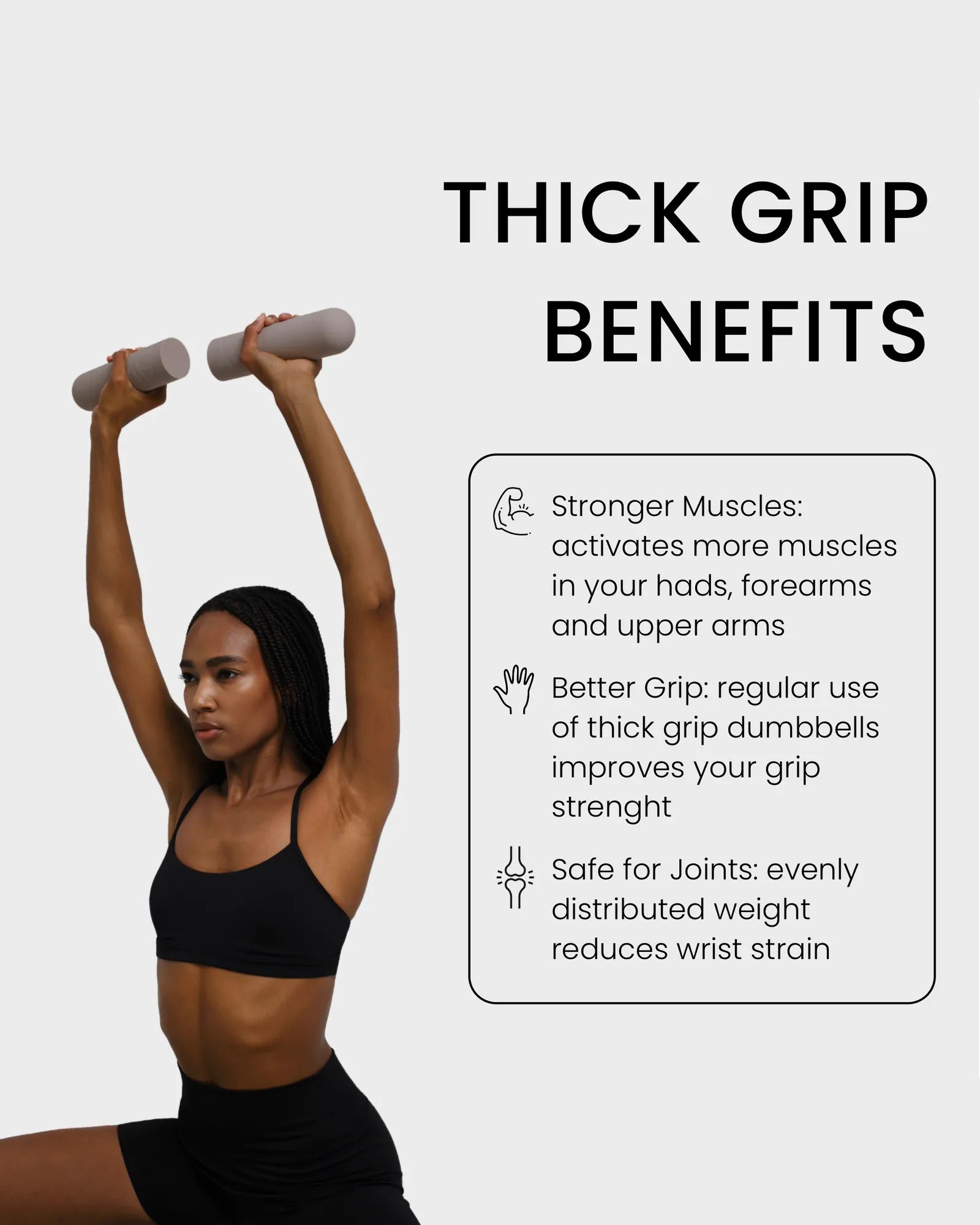silicone dumbbells with comfortable thick grip for stronger muscles
