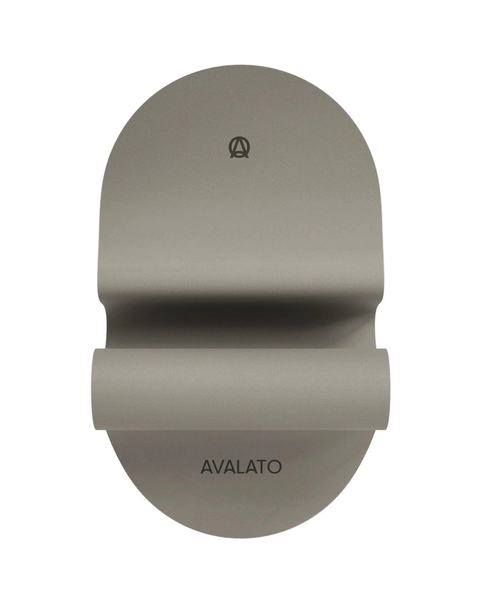 Grey exercise mat front view with ergonomic oval design