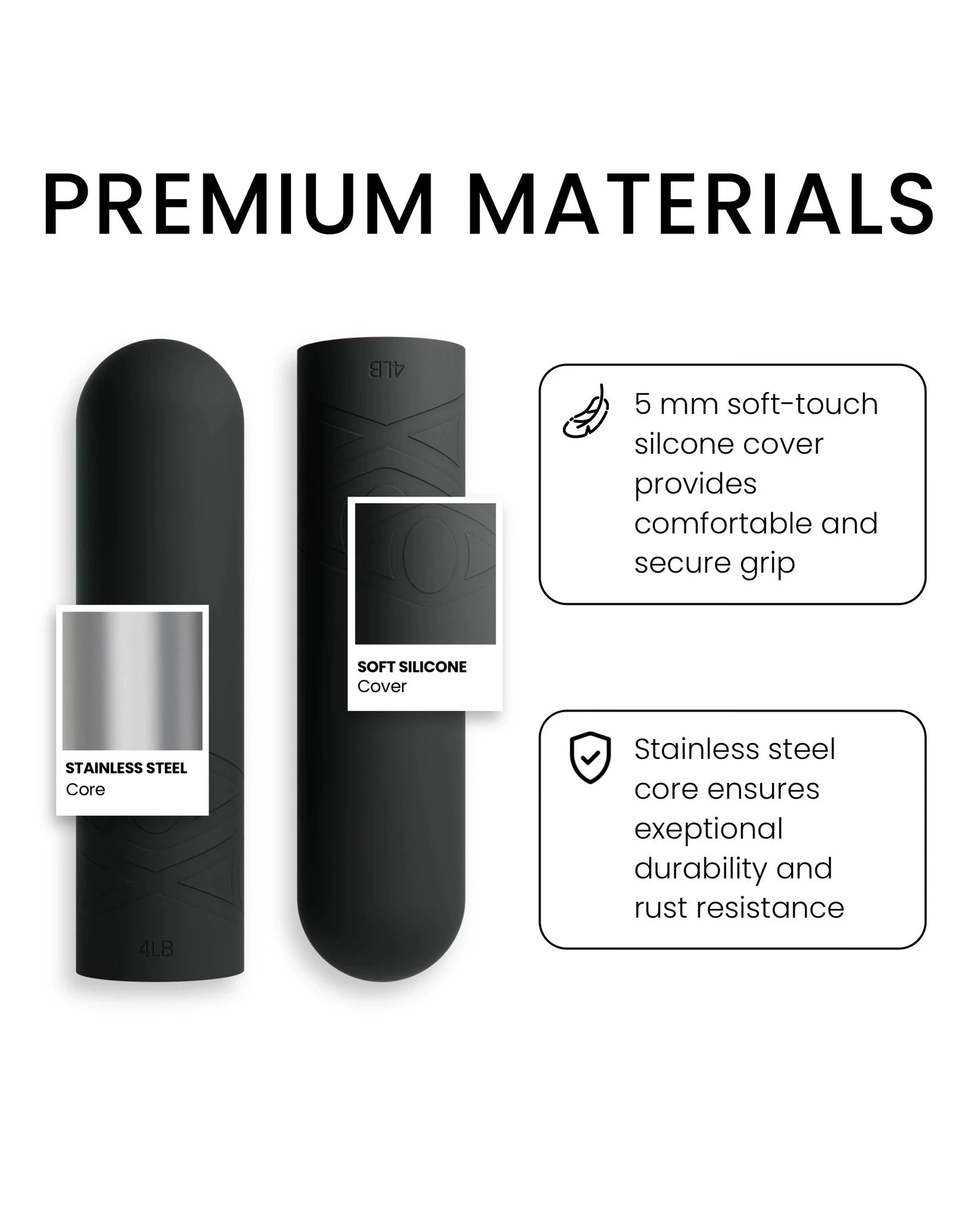 premium silicone dumbbells with stainless steel