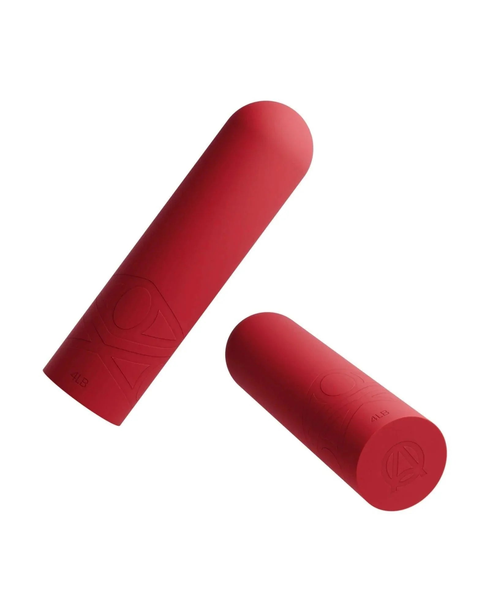 Soft silicone 4LB red dumbbells floating with ergonomic design for secure grip