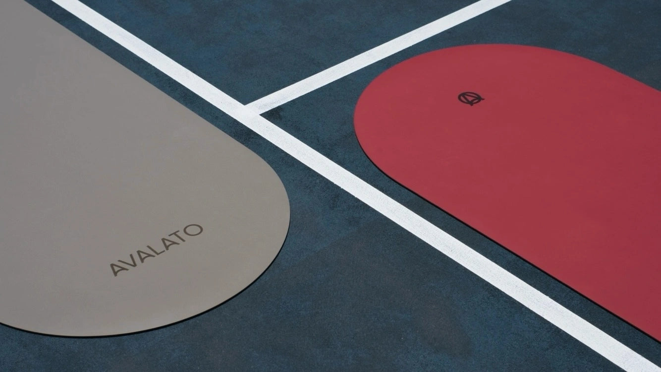 exercise mats on the tennis court